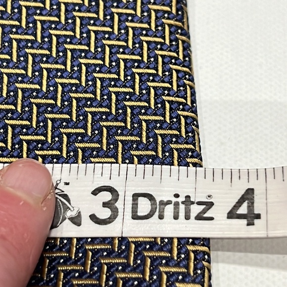 Men's Harry Rosen Blue & Gold Chevron Tie - Picture 5 of 8
